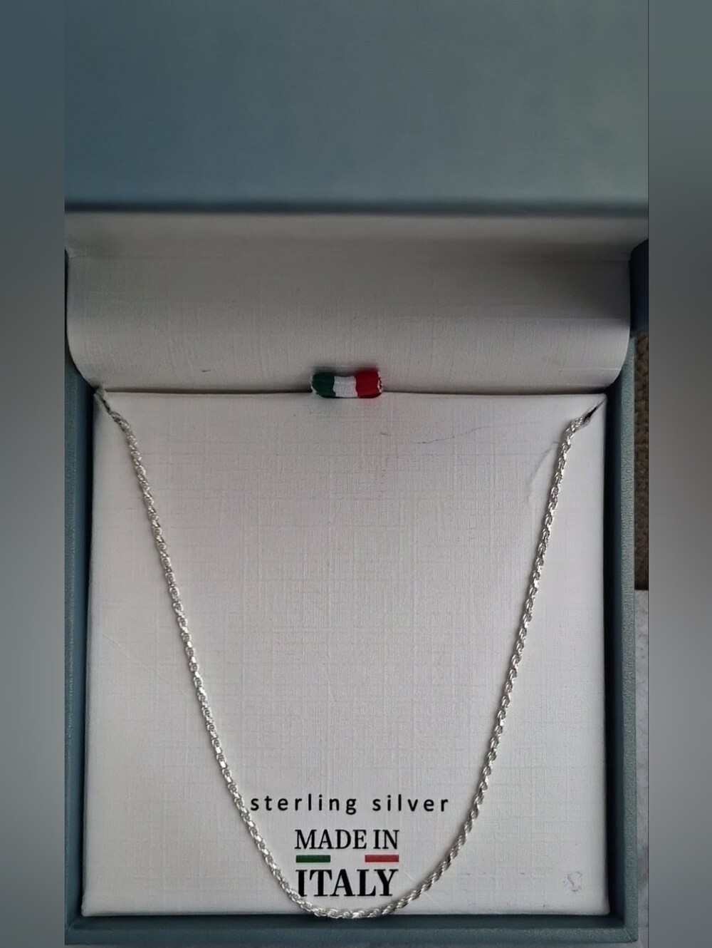 Mia Fiore Italian 925 Sterling Silver 24" Adjustable Rope Chain Necklace NIB